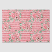 Aquarellfarbene Rosen und Glitzer Streifen