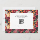 Aquarellfarbene rote Amaryllis und QR-Code für Her Save The Date (Rückseite)
