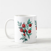 Aquarellfarbene Rote Berries Kaffeetasse (Links)