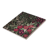 Aquarellfarbene rote Rosen Blume kleine Blumengrün Fliese (Seite)