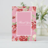 Aquarellfarbene rote Rosen Dankeskarte (Stehend Vorderseite)