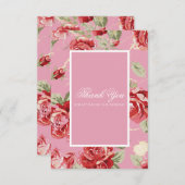 Aquarellfarbene rote Rosen Dankeskarte (Vorne/Hinten)