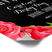 Aquarellfarbene Rote Rosen Derby Brautparty FAVORS Poster (Ecke)