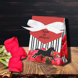 Aquarellfarbene Rote Rosen Derby Horses Stripes Ze Geschenkschachtel