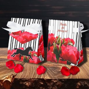 Aquarellfarbene Rote Rosen Derby Horses Stripes Ze Geschenkschachtel