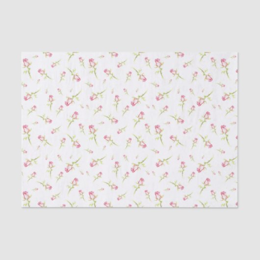 Aquarellfarbene Rote Rosen Handgestrichen Seidenpapier (Vorderseite)