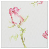 Aquarellfarbene Rote Rosen Handgestrichen Stoff (Nahaufnahme)