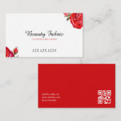 Aquarellfarbene Rote Rosen Kleidung Boutique Visitenkarte (Vorne/Hinten)