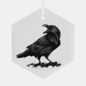 Aquarellfarbene Roten Vögel Glasdekoration Ornament Aus Glas (Rückseite)