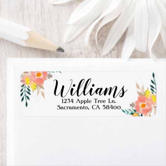 Aquarellfarbene Rücksendeadressen-Aufkleber (Insitu)