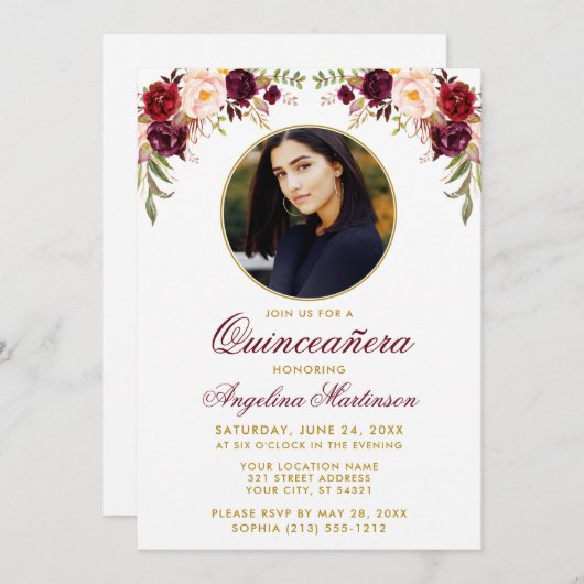 Aquarellfarbene, runde Fotos Einladung (Vorne/Hinten)