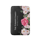 Aquarellfarbene, sanfte, rosa, weiße Rosen - Illus Badematte (Vorderseite Vertikal)