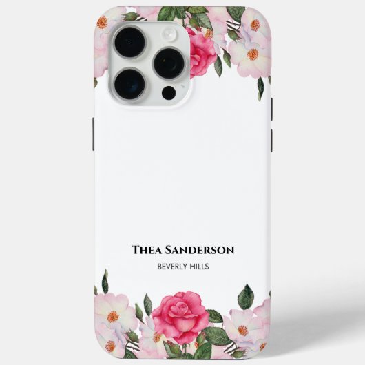 Aquarellfarbene, sanfte, rosa, weiße Rosen - Illus Case-Mate iPhone Hülle (Rückseite)