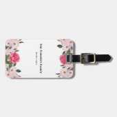 Aquarellfarbene, sanfte, rosa, weiße Rosen - Illus Gepäckanhänger (Vorderseite horizontal)