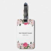 Aquarellfarbene, sanfte, rosa, weiße Rosen - Illus Gepäckanhänger (Rückseite vertikal)