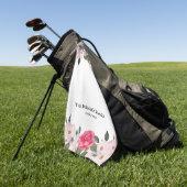 Aquarellfarbene, sanfte, rosa, weiße Rosen - Illus Golfhandtuch (Gras)