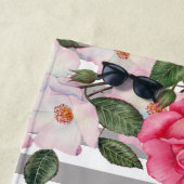 Aquarellfarbene, sanfte, rosa, weiße Rosen - Illus Strandtuch (Beispiel)