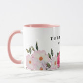 Aquarellfarbene, sanfte, rosa, weiße Rosen - Illus Tasse (Links)