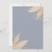 Aquarellfarbene Schmetterlinge Pampas Grass Einladung (Rückseite)