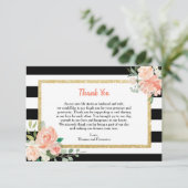 Aquarellfarbene schwarze Streifen Hochzeit Danke (Stehend Vorderseite)