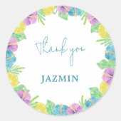 Aquarellfarbene Sommer-Blume Brautparty Classic Runder Aufkleber (Vorderseite)