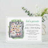 Aquarellfarbene Sommerpicknick-Party Einladung (Stehend Vorderseite)