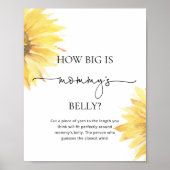 Aquarellfarbene Sonnenblume wie groß ist das Bauch Poster (Vorne)