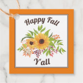 Aquarellfarbene Sonnenblumen Orangenfall Y'all Geschenkanhänger (Vorderseite)