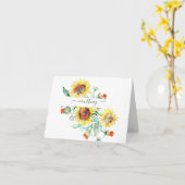 Aquarellfarbene Sonnenblumen personalisierte Karte (Gelbe Blume)