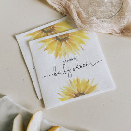 Aquarellfarbene Sonnenblumendusche Serviette