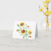 Aquarellfarbene Sonnenblumenkarte Karte (Gelbe Blume)