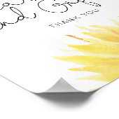 Aquarellfarbene Sonnenblumenkarten und -geschenke Poster (Ecke)