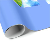 Aquarellfarbene Sonnenblumenmalerei Geschenkpapier (Rolleneckpunkt)