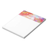 Aquarellfarbene Splash-White-Thypografie Notizblock (Rotiert)