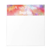 Aquarellfarbene Splash-White-Thypografie Notizblock (Vorderseite)