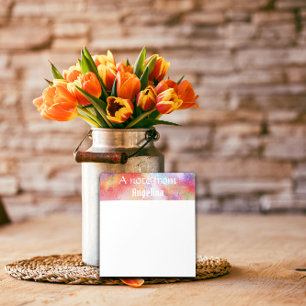 Aquarellfarbene Splash-White-Thypografie Notizblock