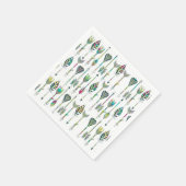 Aquarellfarbene Spritzer, graue Stammes-Pfeile Serviette (Ecke)