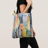 Aquarellfarbene Stadtbilder Skyscapers Tasche (Von Nahem)