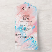 Aquarellfarbene staubige Rose All In One Einladung (Innen Boden)