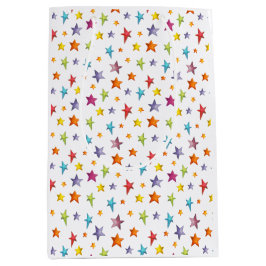 Aquarellfarbene Sterne Umhüllungspapier Mittlere Geschenktüte