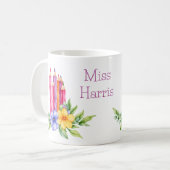Aquarellfarbene Stifte, Blütenblätter, Geschenke f Kaffeetasse (Vorderseite Links)