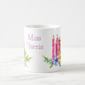 Aquarellfarbene Stifte, Blütenblätter, Geschenke f Kaffeetasse (Mittel)