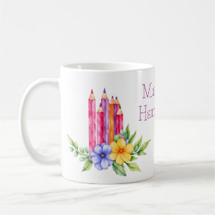 Aquarellfarbene Stifte, Blütenblätter, Geschenke f Kaffeetasse