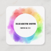 Aquarellfarbene Stifte Regenbogenfarben Quadratische Visitenkarte (Vorderseite)