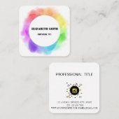 Aquarellfarbene Stifte Regenbogenfarben Quadratische Visitenkarte (Vorne/Hinten)