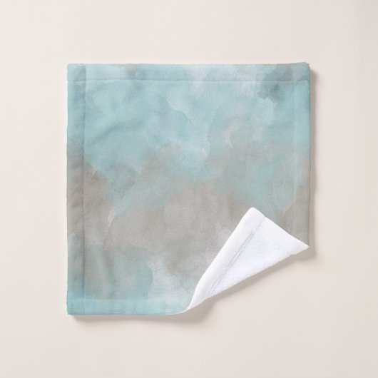 Aquarellfarbene Strandfarben Mit Monogramm Badhandtuch Set (Waschlappen)