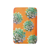 Aquarellfarbene Sukkulturen auf der Terracotta Badematte (Vorderseite Vertikal)