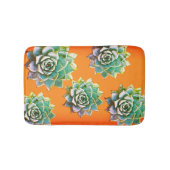 Aquarellfarbene Sukkulturen auf der Terracotta Badematte (Vorderseite)