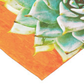 Aquarellfarbene Sukkulturen auf der Terracotta Großer Tischläufer (Ecke)