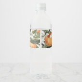 Aquarellfarbene Süsse auf dem Weg zur Babydusche Wasserflaschenetikett (Rückseite)